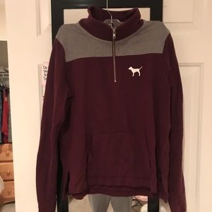 PINK MAROON QUARTER ZIP